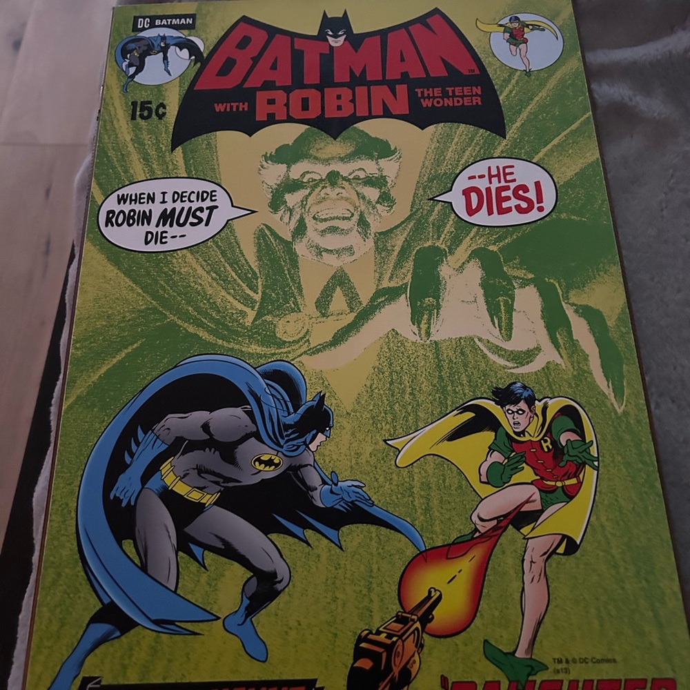 Batman and Robin Warner brothers wooden  sign